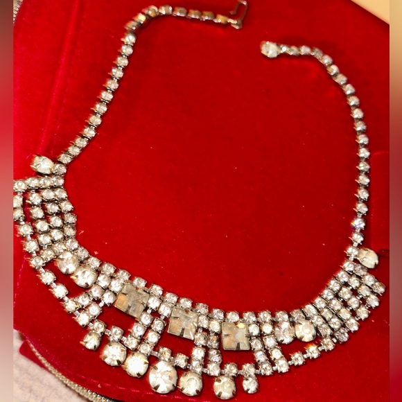 Glamorous old Hollywood vintage rhinestone necklace - Picture 3 of 6